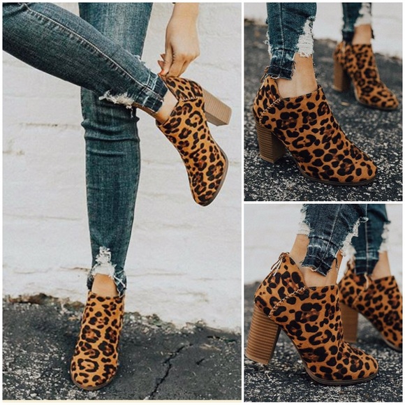 refresh leopard booties